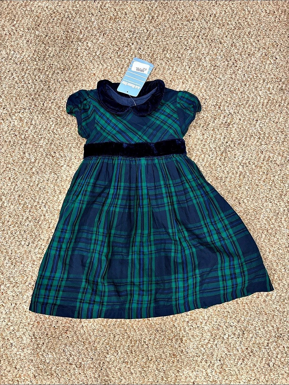 Toddler Tartan Dress in Green & Blue 12-18M